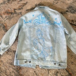 Disney Light Blue Denim Jacket with Cinderella Design